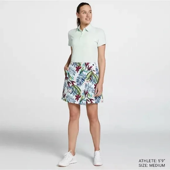 NWT Lady Hagen Women's 16" Palm Print Overlap Golf Skort - Picture 6 of 9